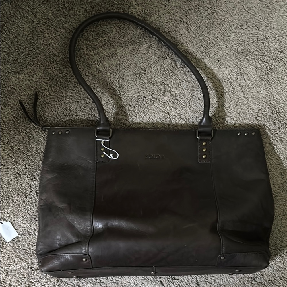 Brown Leather Tote Bag Solo Brand